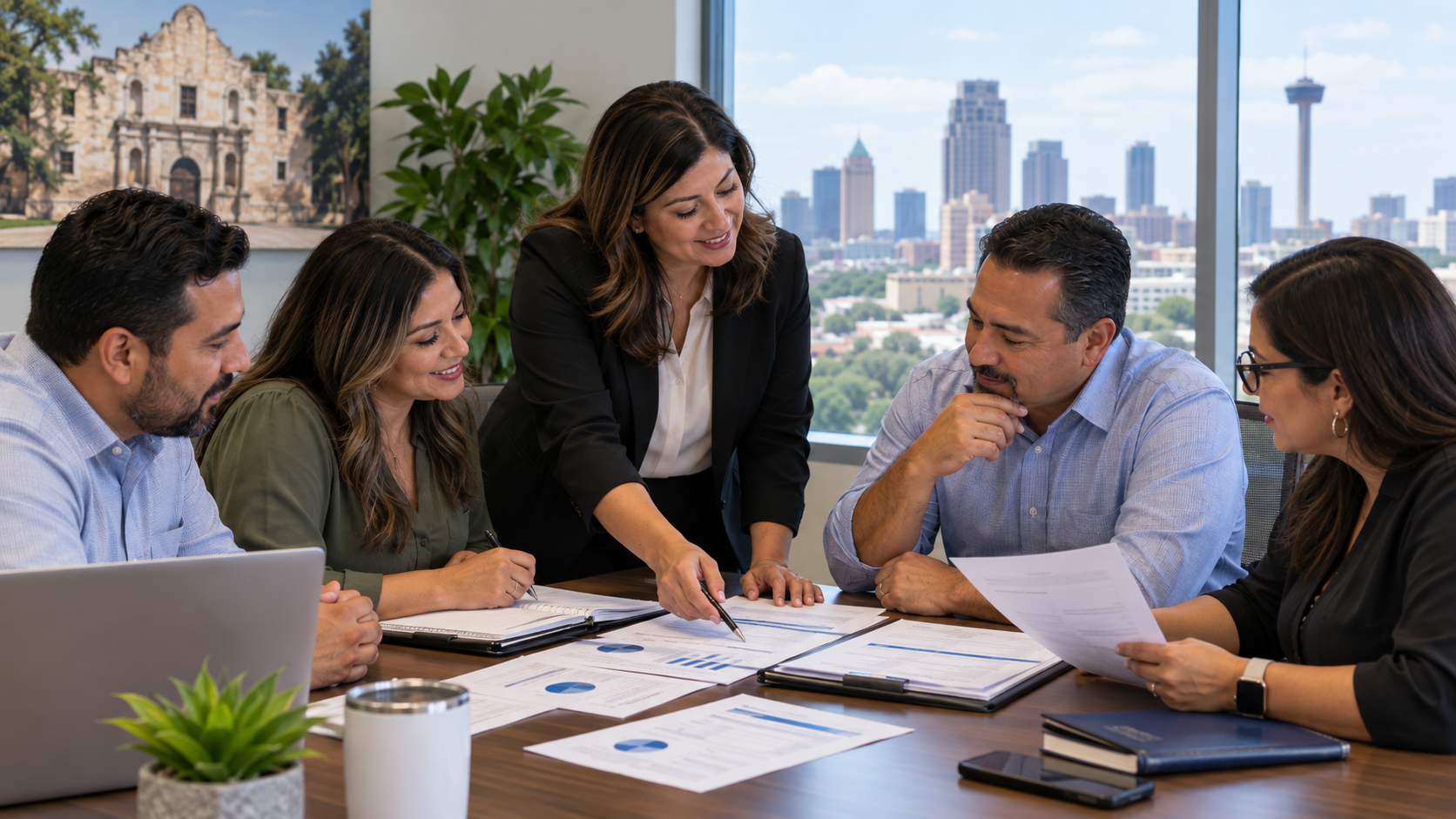 San Antonio small business team during open enrollment for their employee benefits package